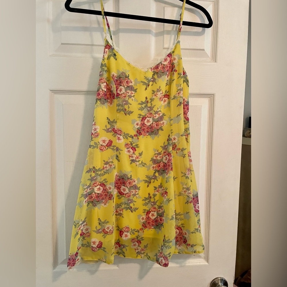 Yellow floral summer dress size small